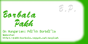 borbala pakh business card